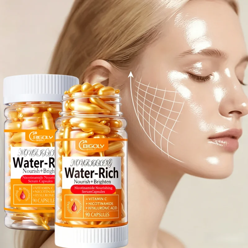 90 Capsules/Bottle Niacinamide Facial Nourishing Essence, Moisturizing, Hydrating, Brightening Skin Tone, Firming Skin Care, Suitable for Both Men and Women
