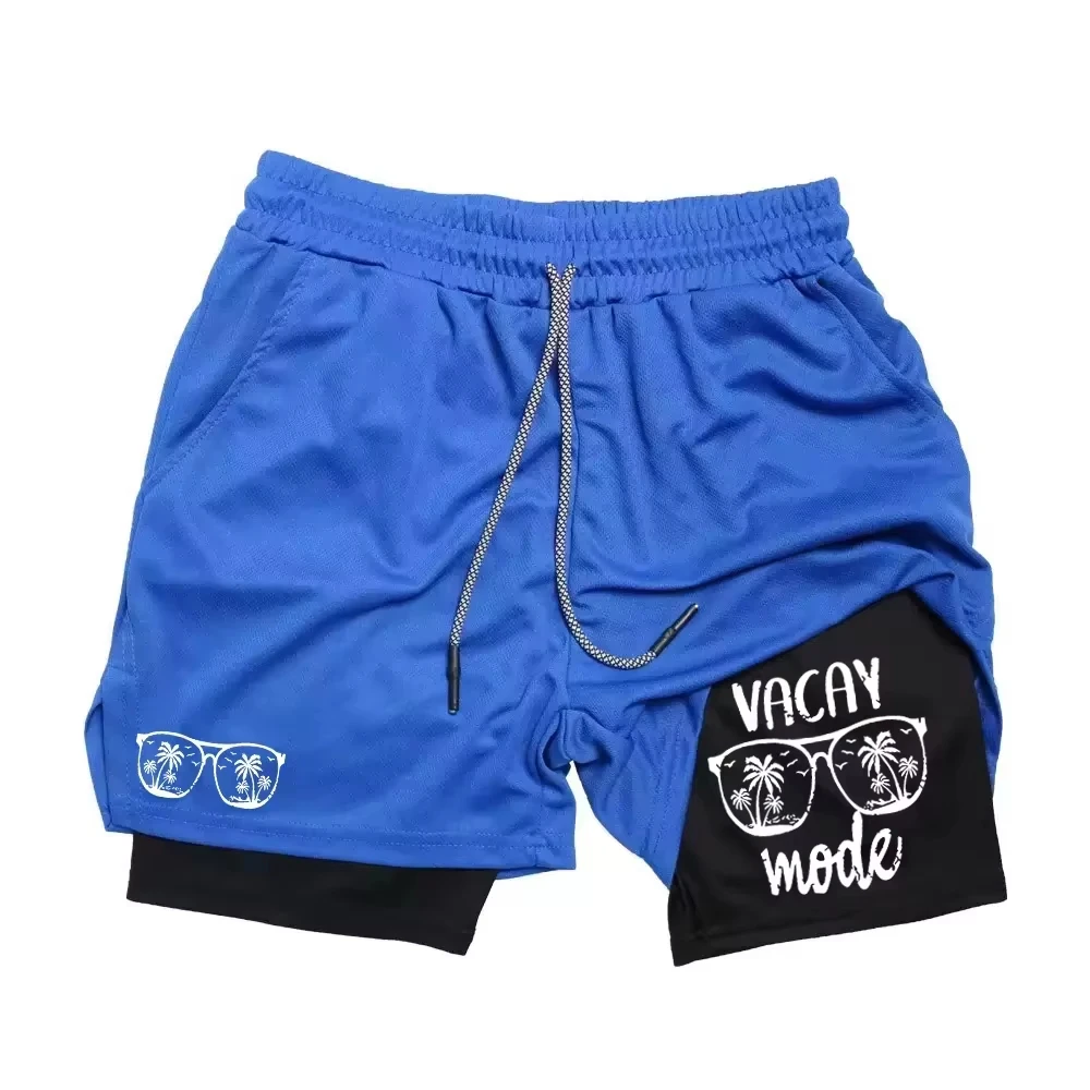 

Мужские летние двухслойные шорты 2-в-1, спортивные шорты больших размеров, шорты для бега и фитнеса, повседневные и стильные шорты для активного отдыха, Bre