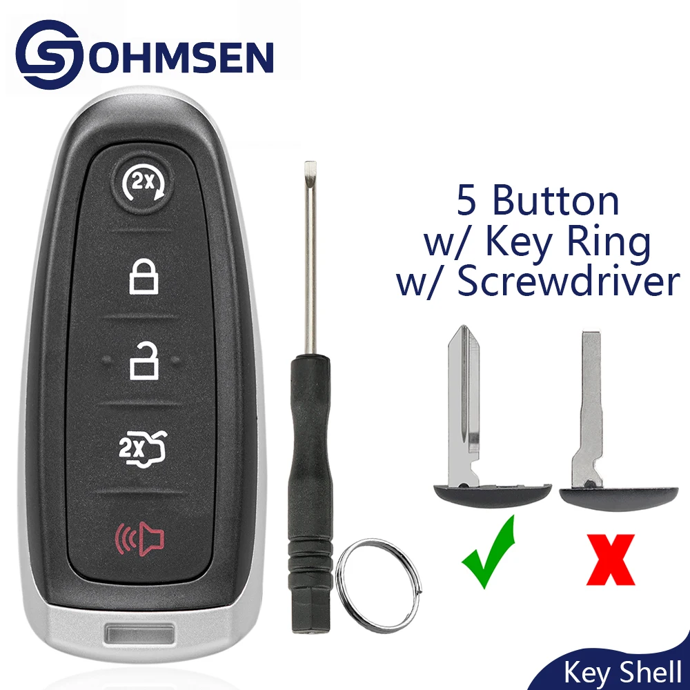 

OHMSEN 5-кнопочный автомобильный пульт дистанционного управления для Ford Explorer Escape Edge Focus Taurus Expedition Lincoln Navigator MKS MKT MKX