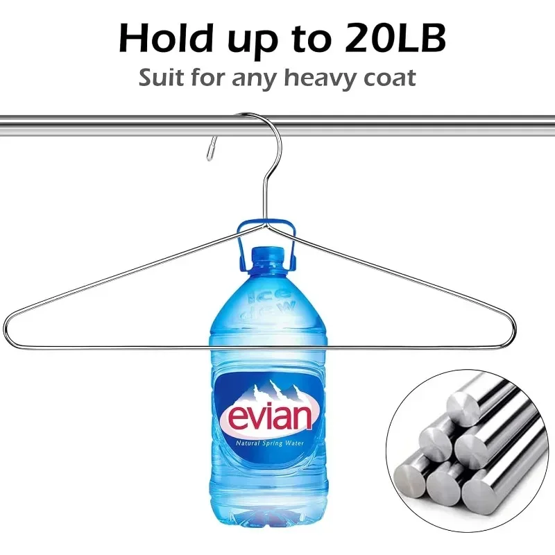 

--50 Pack Metal Hangers Coat Hangers Heavy Duty Stainless Steel Clothes Hanger For Closet Clothing Shirt Suit Pant 16.4 Inch