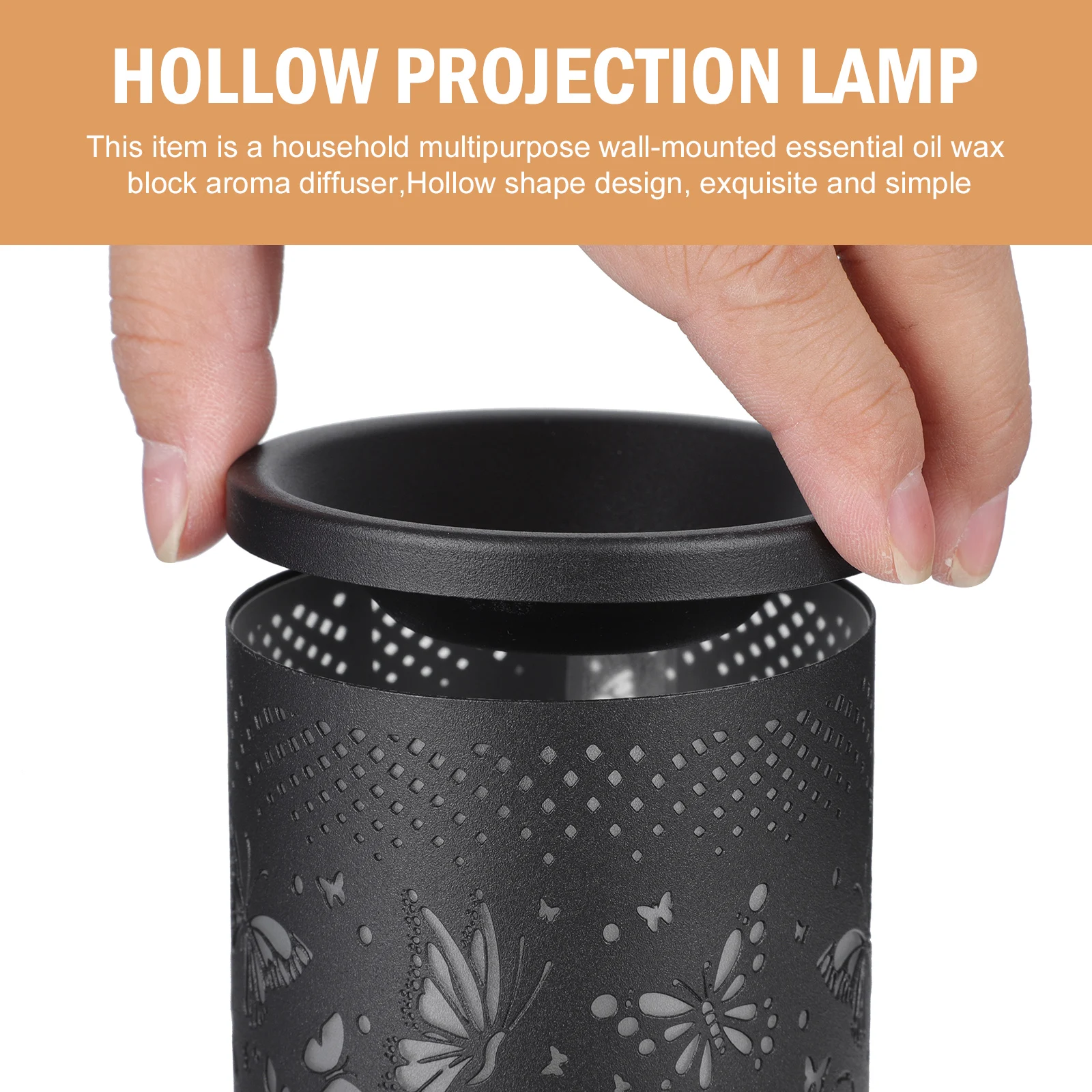 

1pc Wrought Iron Aroma Projection Lamp Wall Hanging Fragrance Night Light Aromatherapy Machine Wax Block Compatible Exquisite