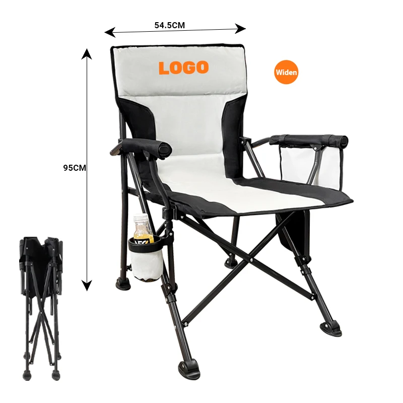 

Outdoor Portable Folding Camping Chair Ultralight with Padded Hard Armrest Oxford Fabric for Gym Use
