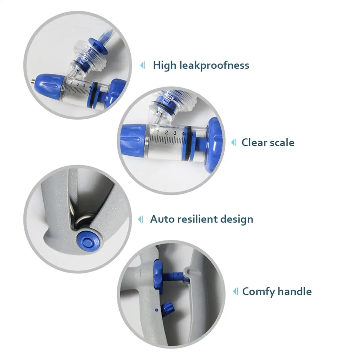 2ml Syringe Veterinary Continuous Syringe Animal Injection Adjustable Vaccine for Livestock Pig Cattle Sheep