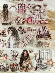 1 Loop SCS Studio Vintage Plaid Autumn Vibes Girl Washi PET Tape for Card Making Decoration DIY Scrapbooking Plan Stickers