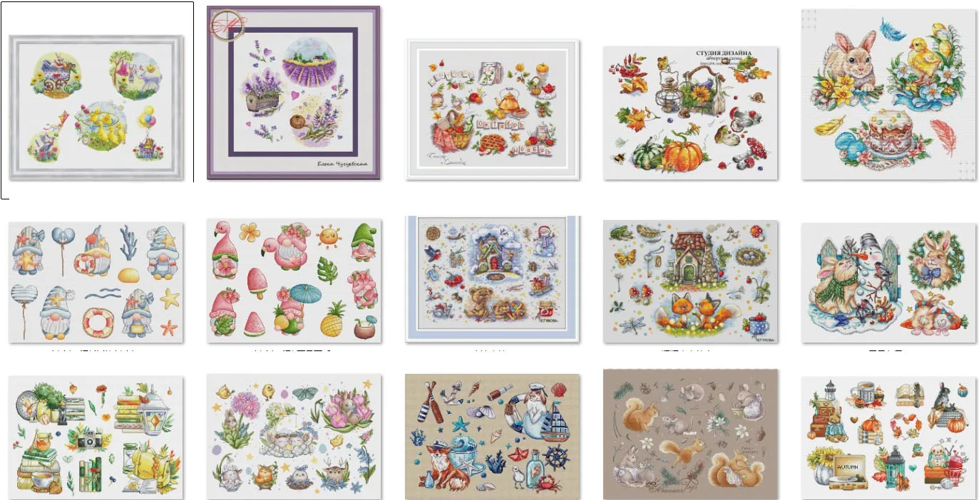 

Christmas Cross Stitch Kits, Embroidery Needlework Sets, DIY Canvas Sewing Crafts, Happy Life of Small Animals 61-53