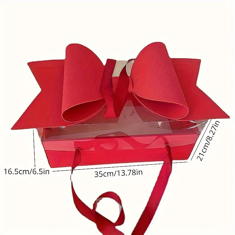 Flower cake box Gift packaging box Transparent fruit flower box bow flower box Chinese Valentine\'s Day network red gift box