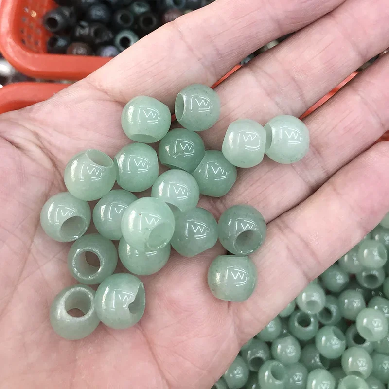 5pcs Natural Stone Beads Abacus Shape Big Hole Loose Beads for Jewelry Making DIY Necklace Bracelet Accessories Hole12mm