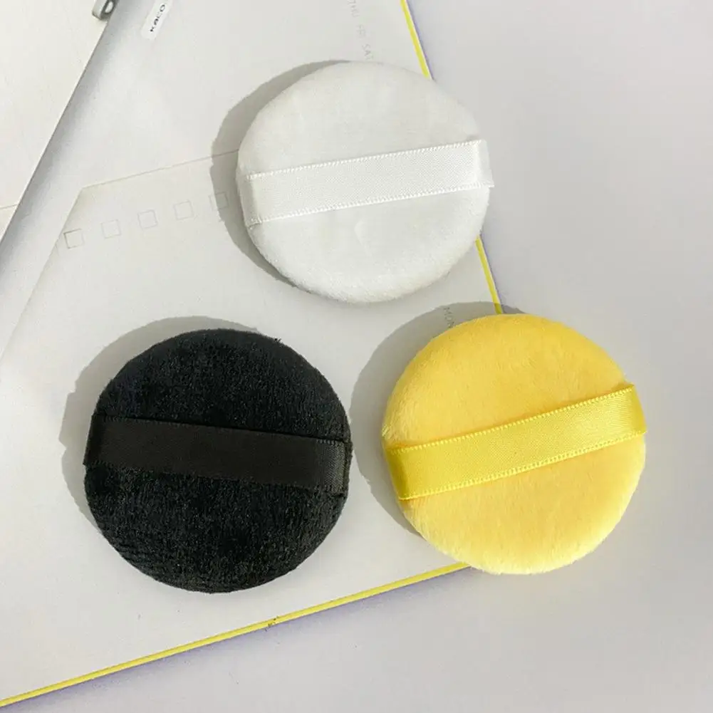 Loose Powder Setting Flocking Powder Puff Sponge Setting Powder Puff Innovative Colour Round Plush Cotton Cosmetic Puff 2025