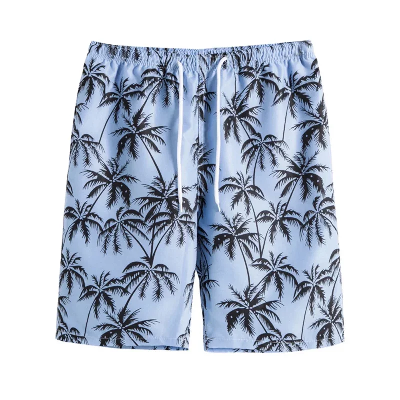 Popular Tropical Plants Beach Shorts For Men Summer Hawaiian 3D Print Leaf Swim Trunks Quick Dry Surf Board Shorts Clothes