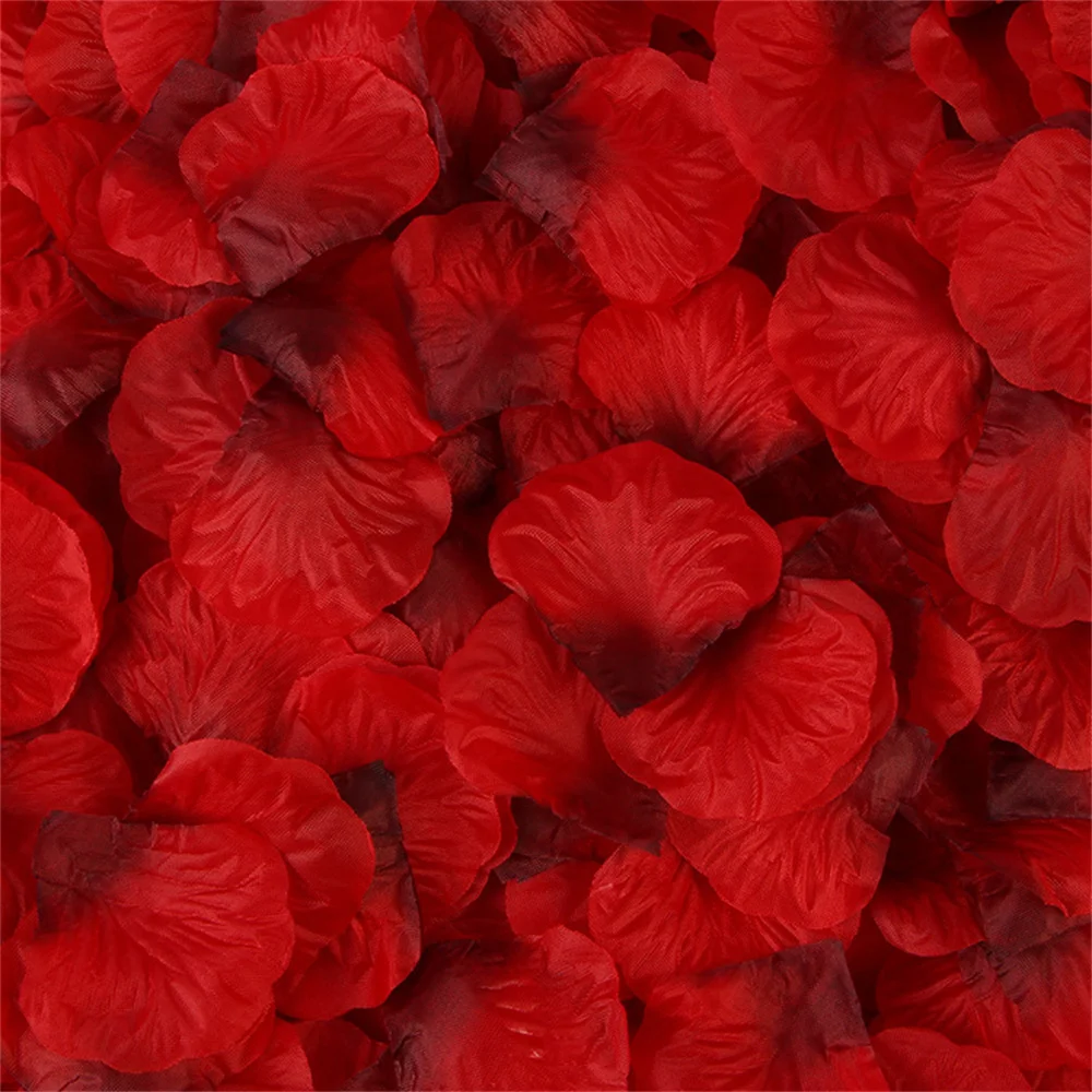 500/1000 Stück künstliche gefälschte Rosenblätter rot weiß Simulation Seide Rosenblätter Hochzeit liefert Valentinstag romantische Dekoration – Detail 6