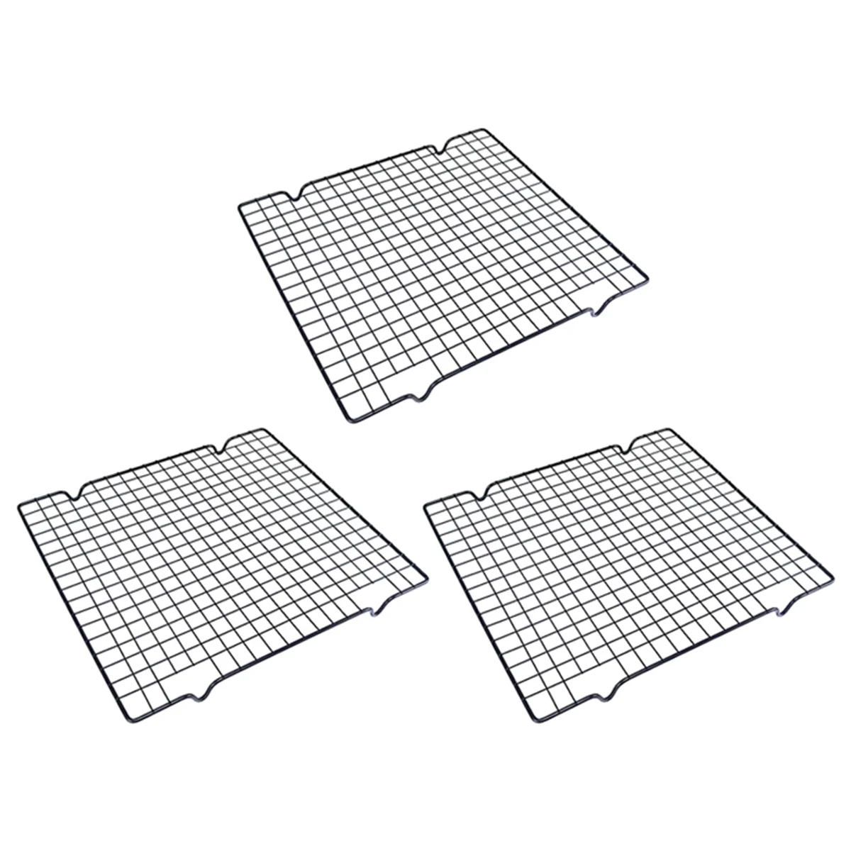 

A96Q-3Pcs Cake Cooling Rack, Black Carbon Steel Bread Drying Net, Baking Tool, Non Stick Cooling Net, Baking Tray, Net Rack B