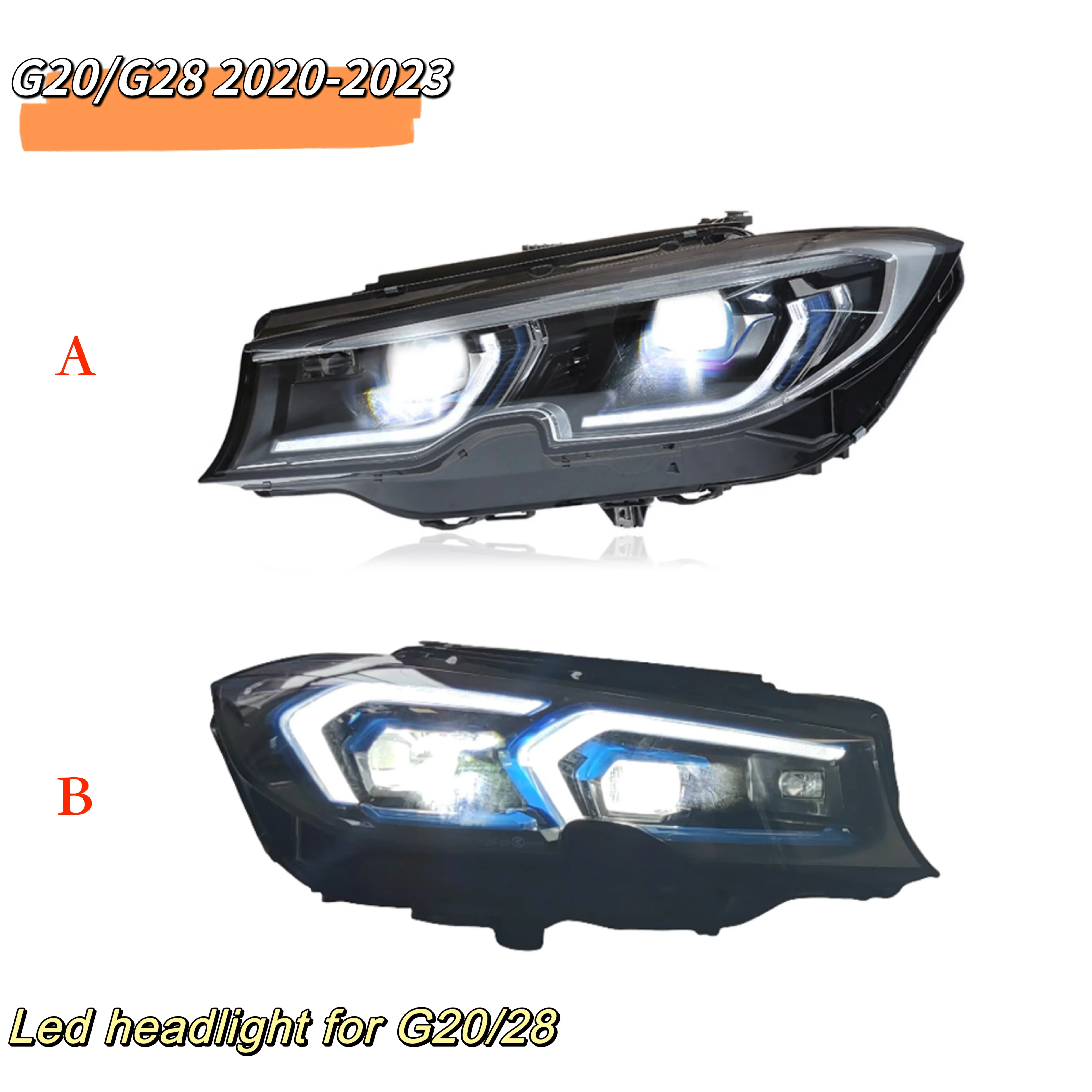 MRD fit For G20 New 3 Series 2020 for G28 330i 2020 LED Headlights Modified Car LED Headlamp Blue Line