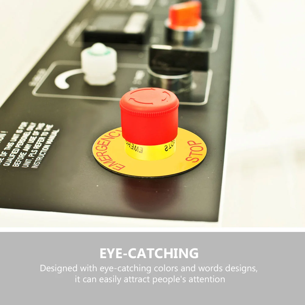 2 Pcs Decals Fan Applied Label Emergency Stop Sticker Stickers Pvc Machinery Sign