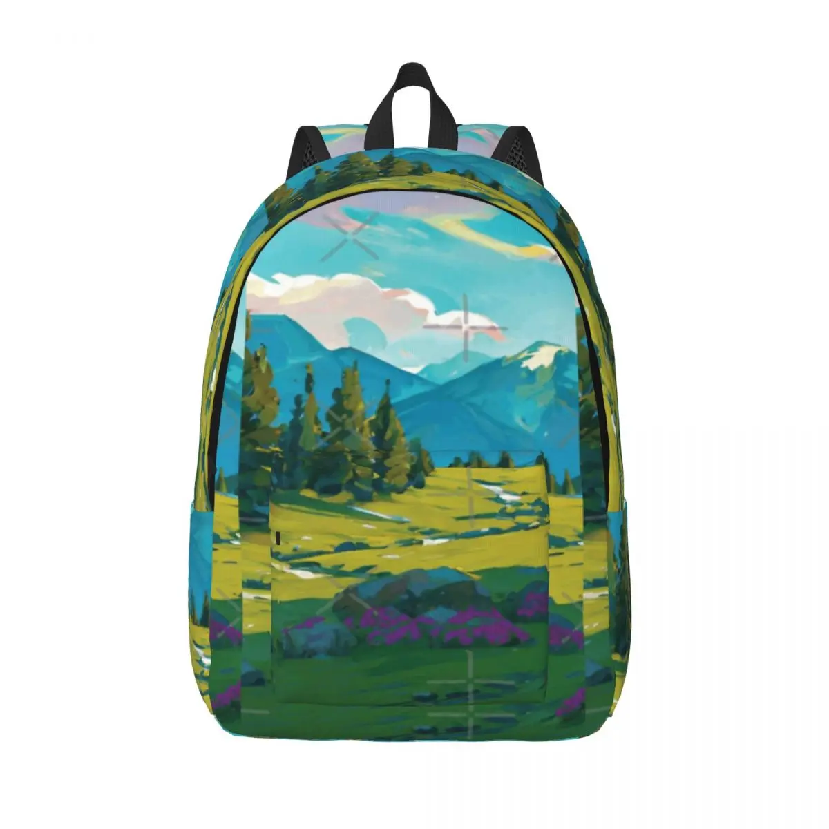 

Background Anime Meadow In Anime-6 Simple and Stylish Backpack Canvas Backpack Men's backpack