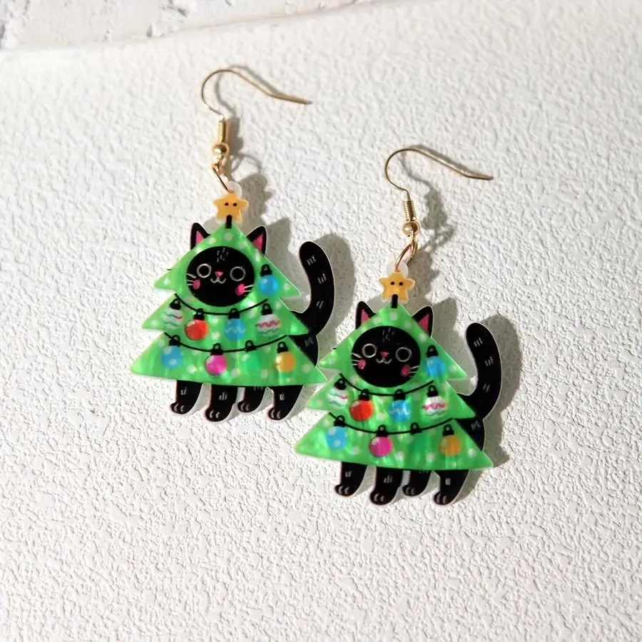 1/5/10/20/50/100pcs Fun and Cute Earrings with Messages, Creative Earrings, Christmas and Halloween, Acrylic Green Crocodile and