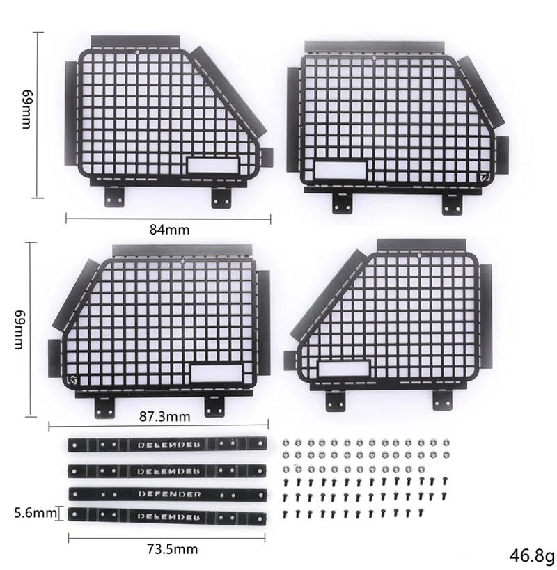 Rotable window protective net for 1:10 TRX4 T Defender RC remote control car upgrade accessories