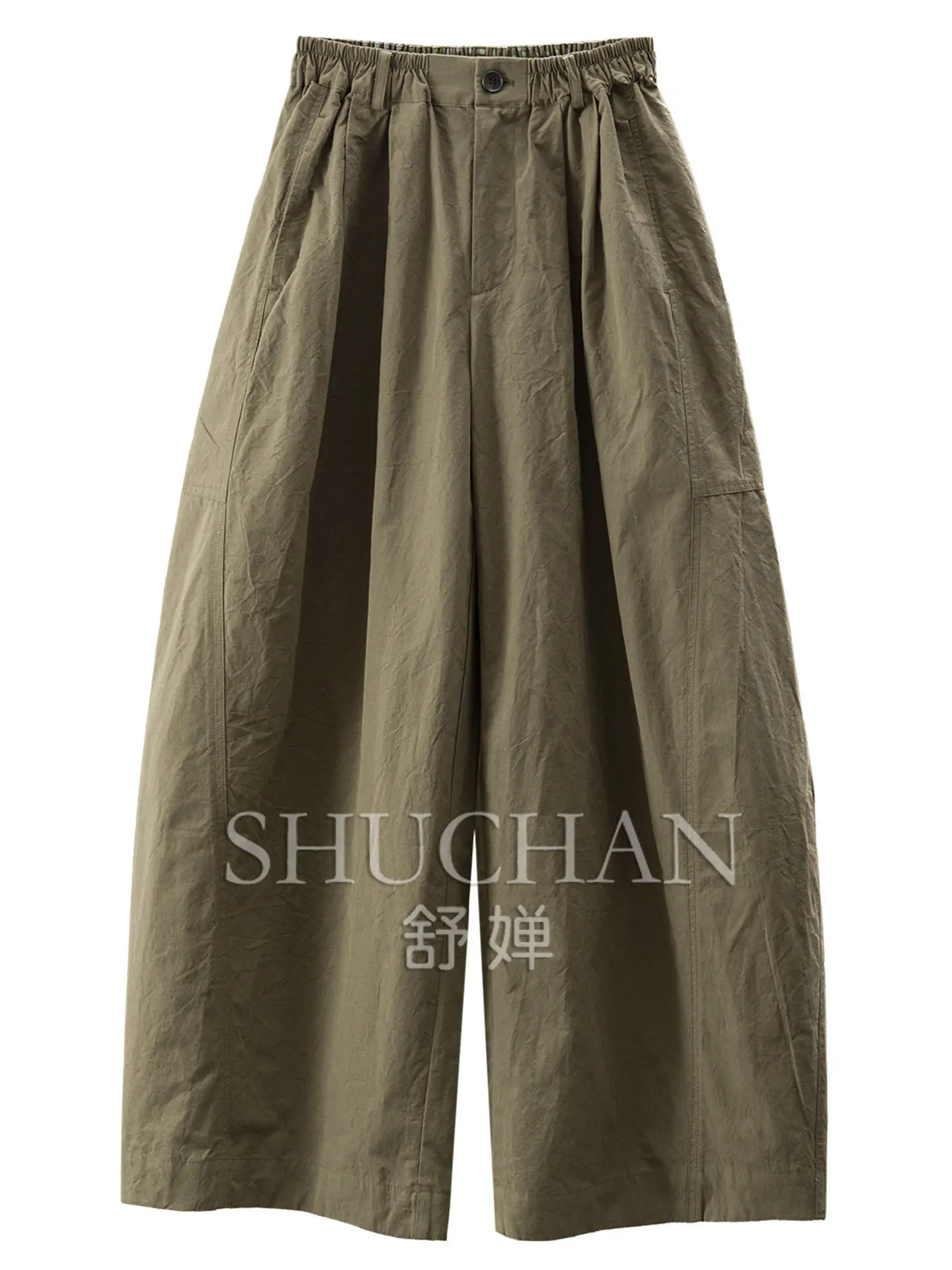 High Quality Natural Hemp Big Wide Leg Sickle Nine-Point Pants Women's E280 Pantalones Mujer Korean Fashion