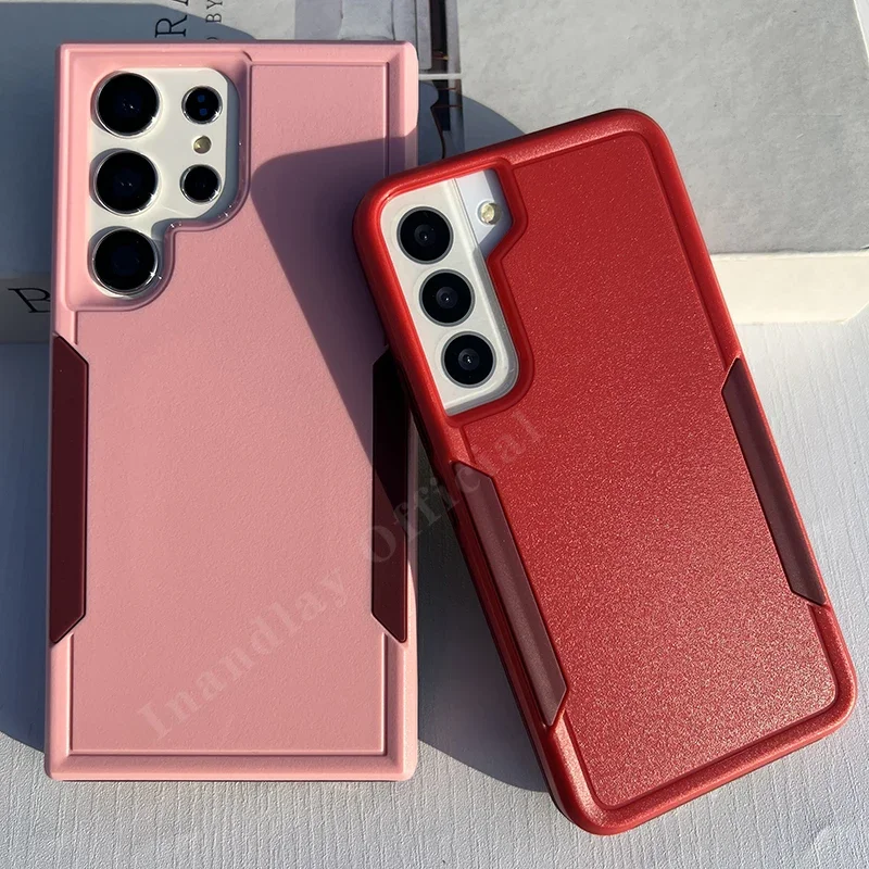 

Red Pink 2 in 1 Matte Shockproof Hard Case For Samsung S21 S21Plus S21Ultra S22 S23ultra S22 plus S23plus A52 A53 A32 S22Ultra