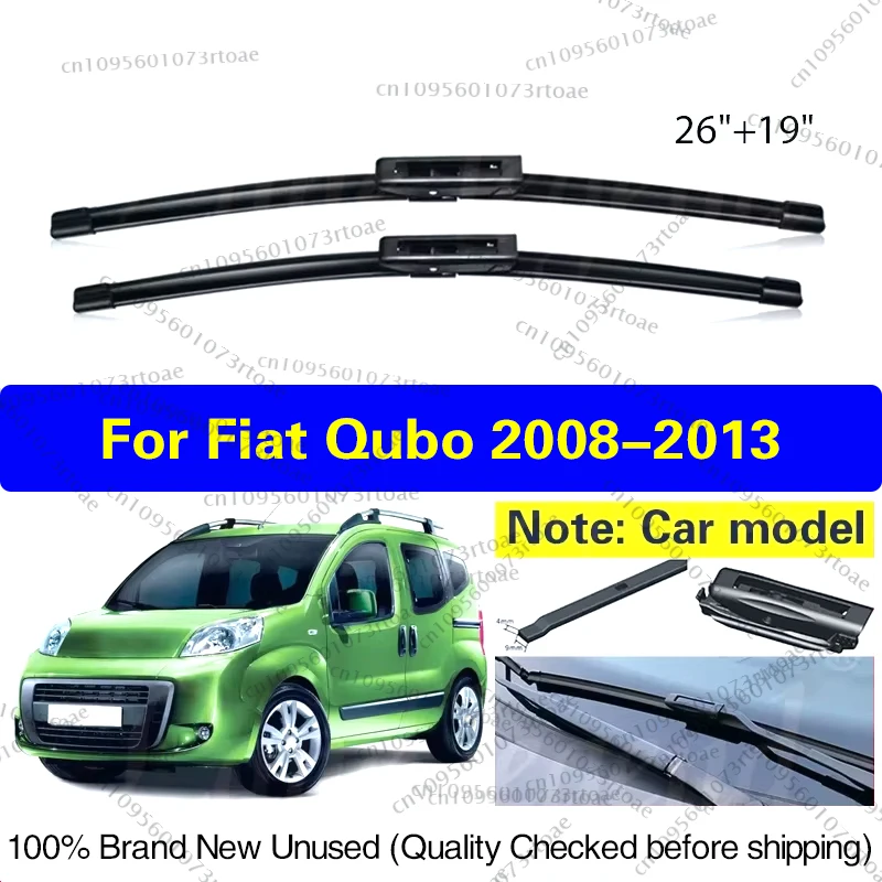 

For FIAT Qubo 2008 2009 2010 2011 2012 2013 Car Wiper Blade Windscreen Windshield Rubber Front Window 26"19" LHD Auto Accessorie