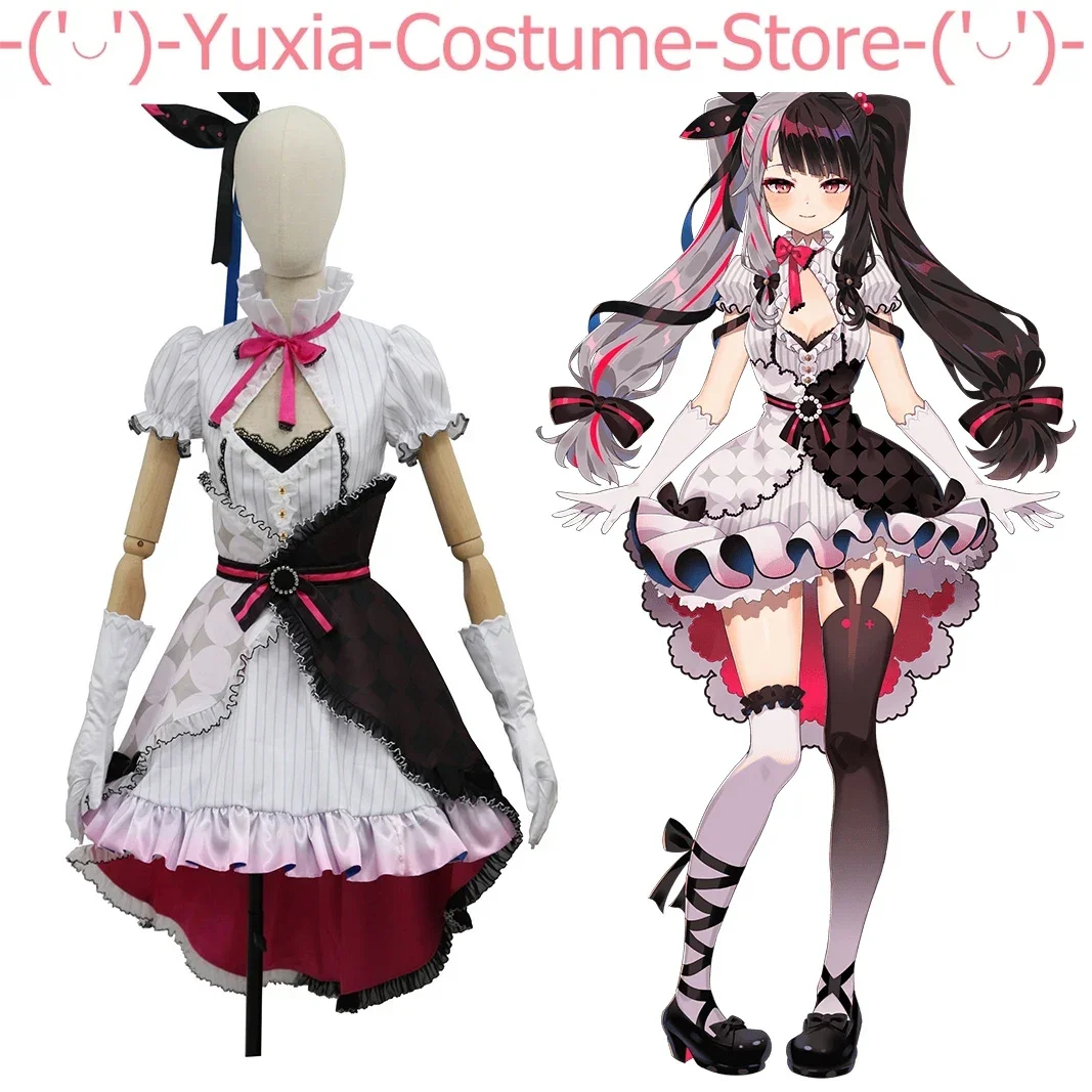 Anime!Vtuber Nijisanji Rena Yorumi Game Suit Gorgeous Lovely Dress Cosplay Costume Halloween Party Role Play Outfit Women