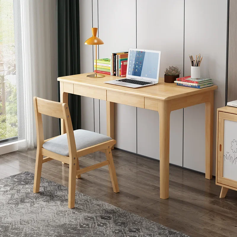 Full Solid Wood Computer Desk Modern Simple Desk Small Apartment Bedroom Mini Desktop Table