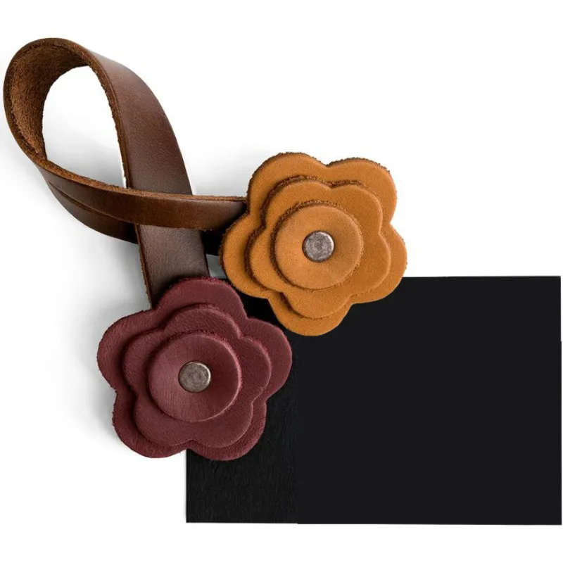 Vintage Rose PU Leather Bag Charm, Handmade Solid Color Flower Bag Accessory, Decorative Pendant for Tote Crossbody Bag,
