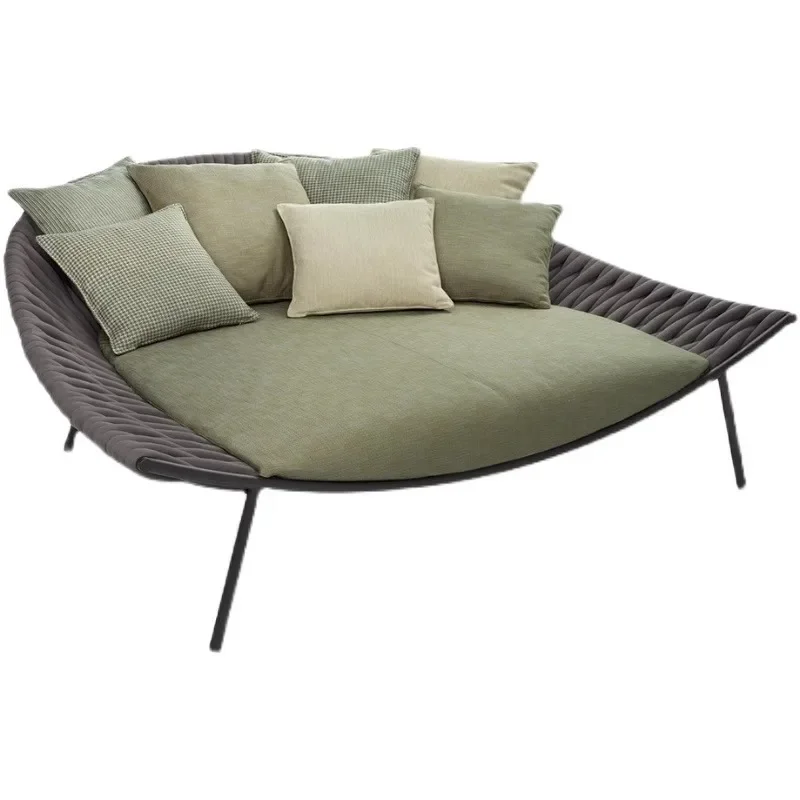 Nordic outdoor rattan woven bed, villa terrace leisure garden swimming pool lounge chair