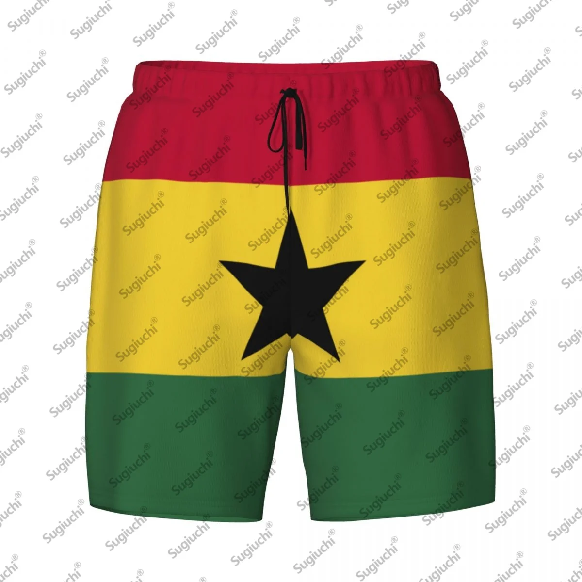 

2025 Мужские плавки с 3D принтом флага Ганы, гавайский купальный пляж, 2 в 1, быстросохнущие летние шорты для плавания с карманами