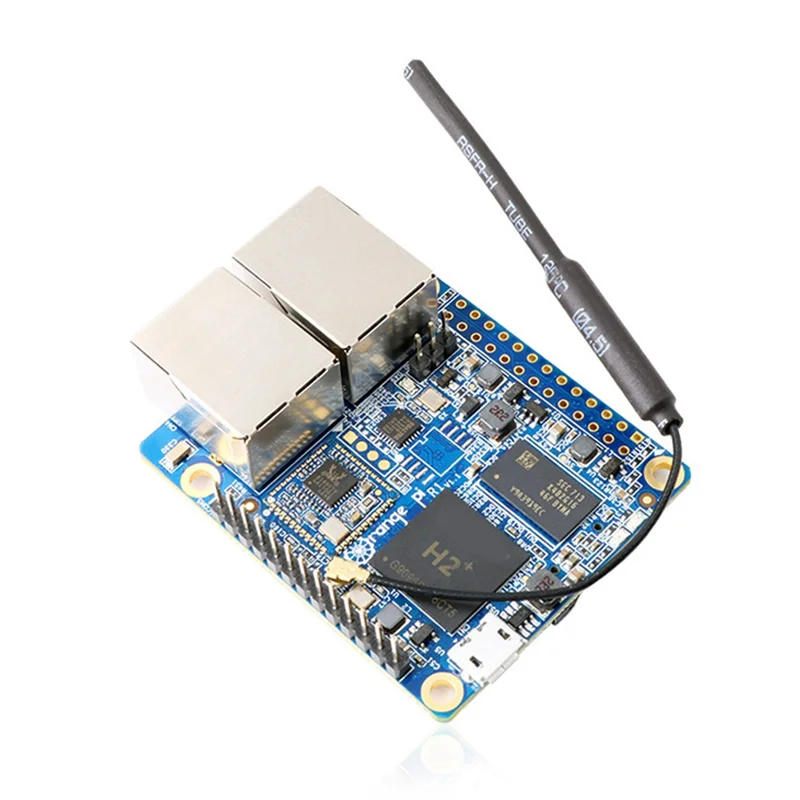 Placa de desenvolvimento para Orange Pi R1, Allwinner H2 + Cortex-A7, Quad-Core, 32 bits, porta de rede dupla, placa única