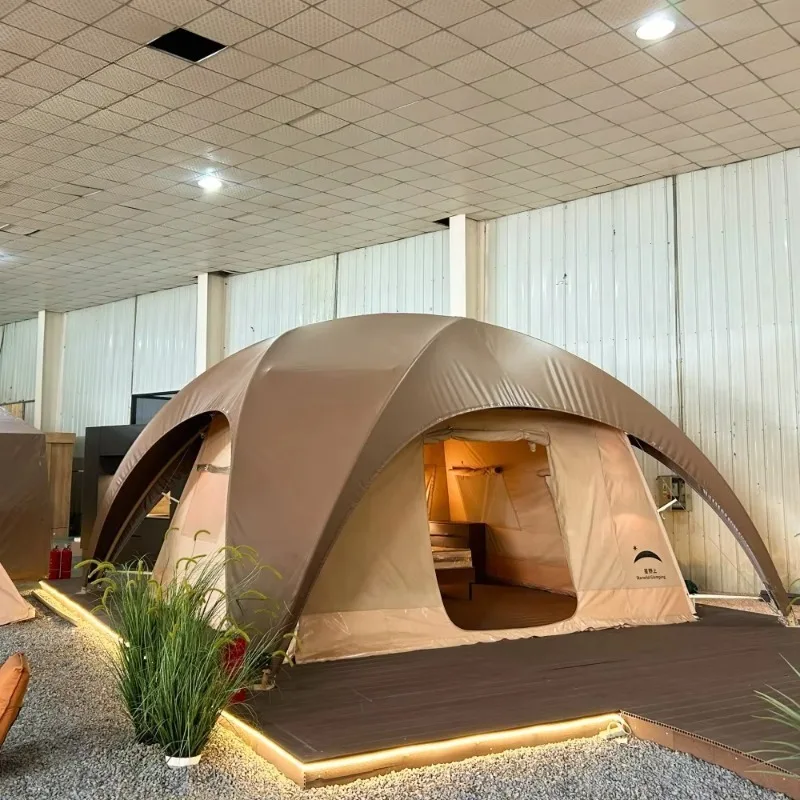 Air Tent Inflatable Camping Tent Waterproof PVC Four-Season Spherical Panoramic Transparent Starry Sky Two Bedrooms Living Room