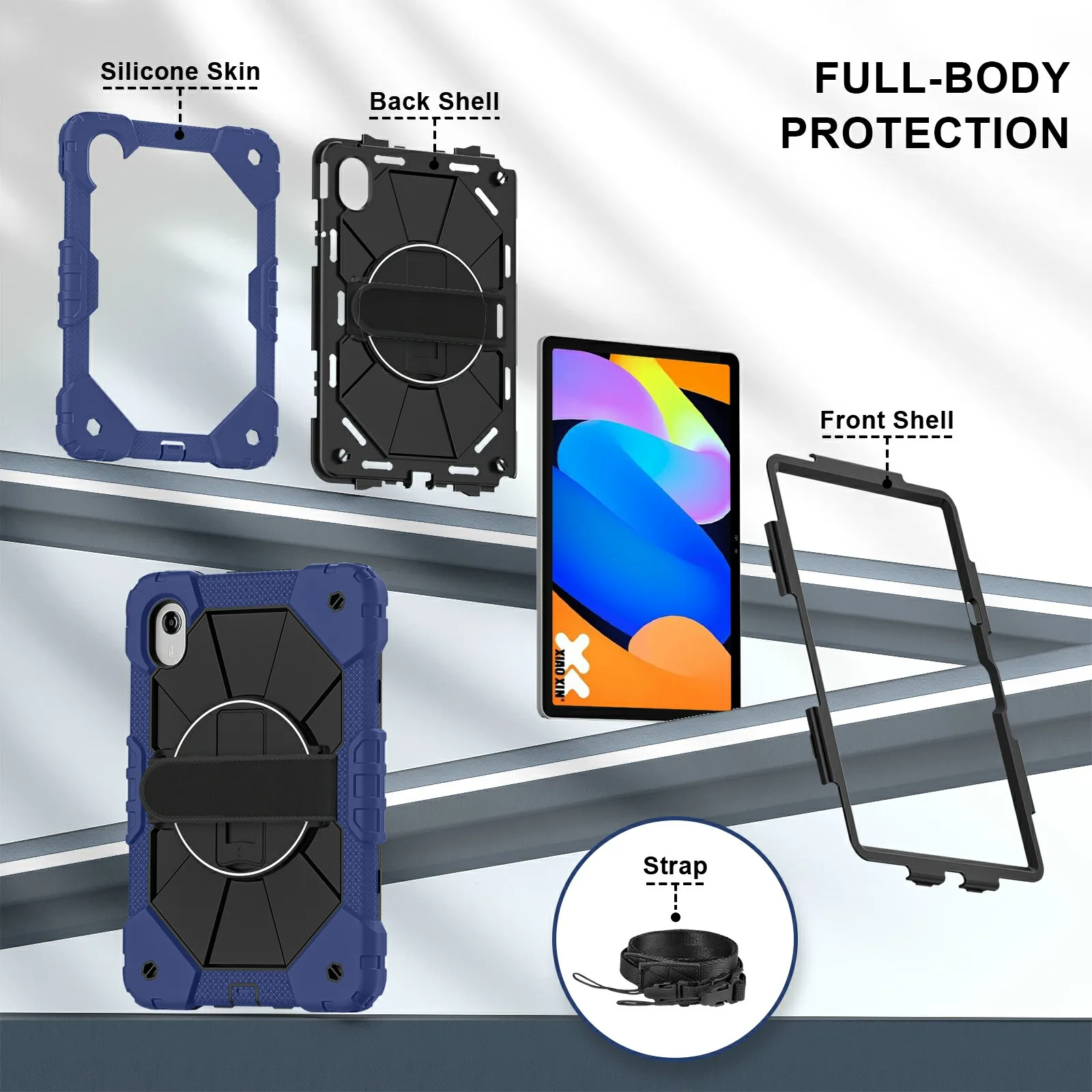 Tablet Case For Lenovo Idea Tab  /  Tab K11 Gen 2  /  Xiaoxin Pad 11 2025  /  Tab M11 Silicone + PC Kickstand Cover with Handy S