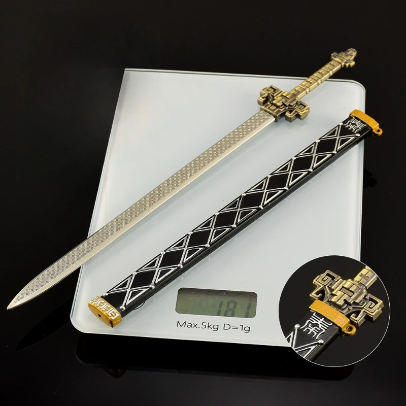 30cm/11.81in 진의 달 주변기기 Tianwen 검 중국 무술 무기 애니메이션 검 금속 모델 데스크탑 공예 장식품