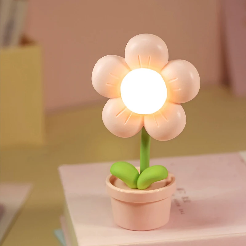 Leuke Leuke Tafellamp Creatieve Mini LED Bloem Nachtlampje Desktop Ornament Slaapkamer Sfeerverlichting Kinderen Speelgoed Kinderen Verjaardagscadeau