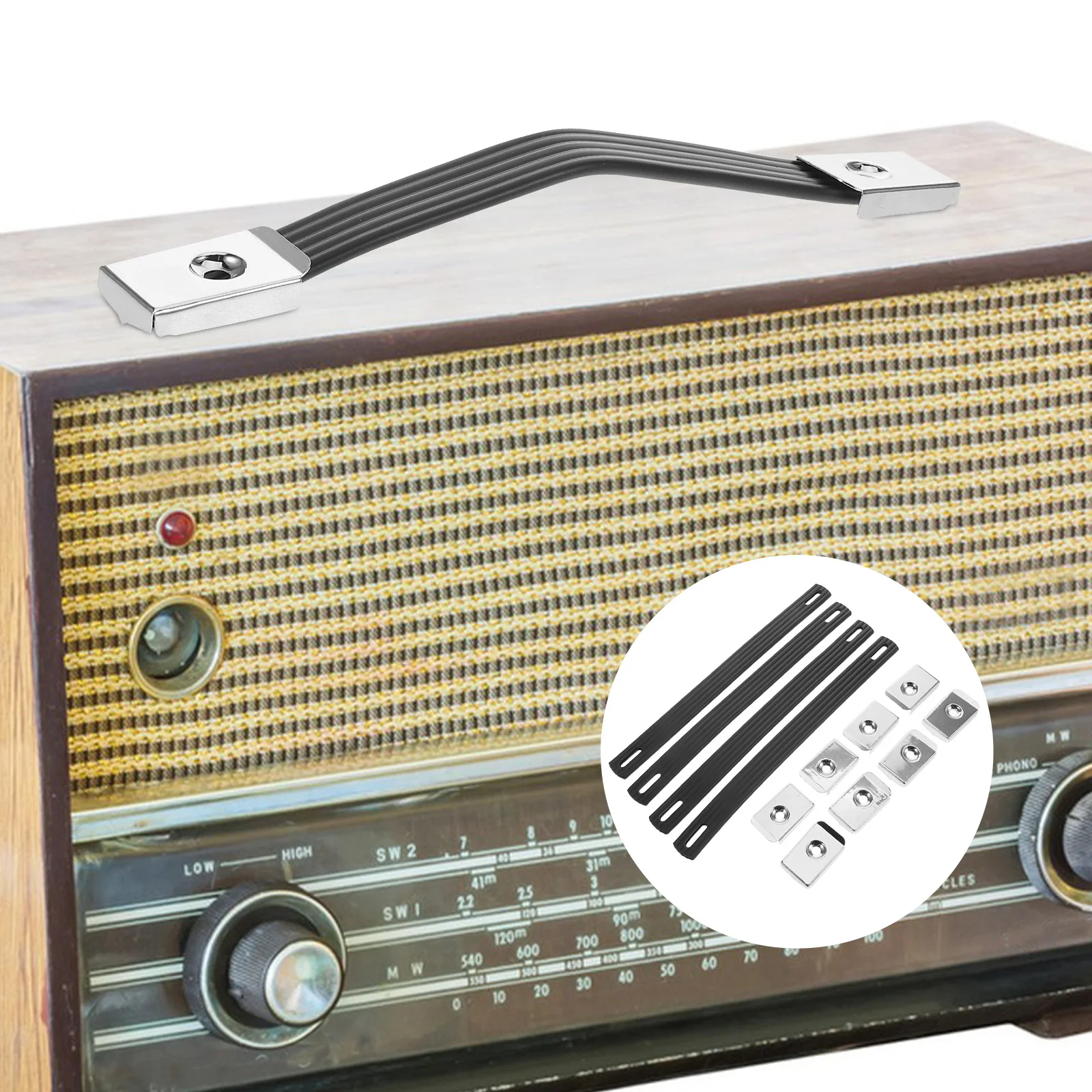 

4Pcs Speaker Handle Strap Durable Rubber Alloy Material Widely Used for Amplifiers Home Audio Equipment Strap Handle for Speaker