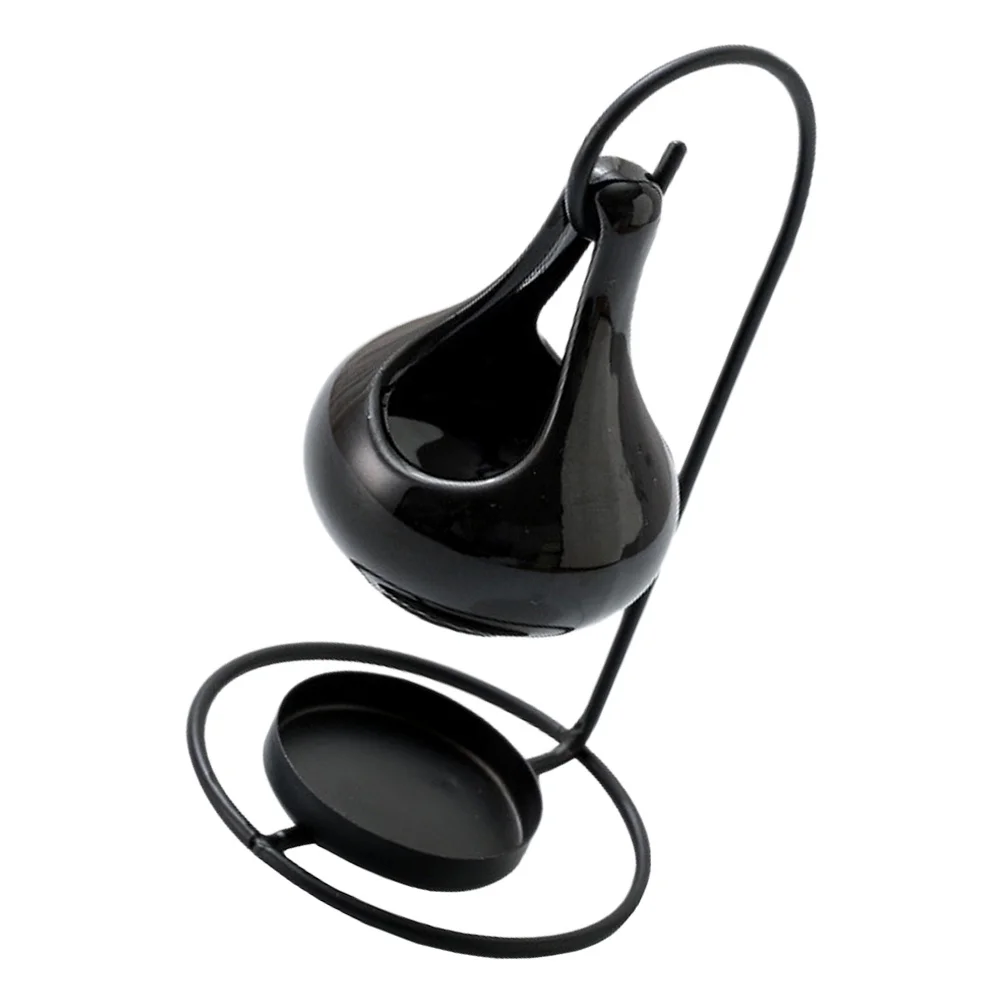 

Black Ceramic Tealight Oil Burner Aroma Therapy Home Office Decoration Wax Melt Warmer Burner Holder