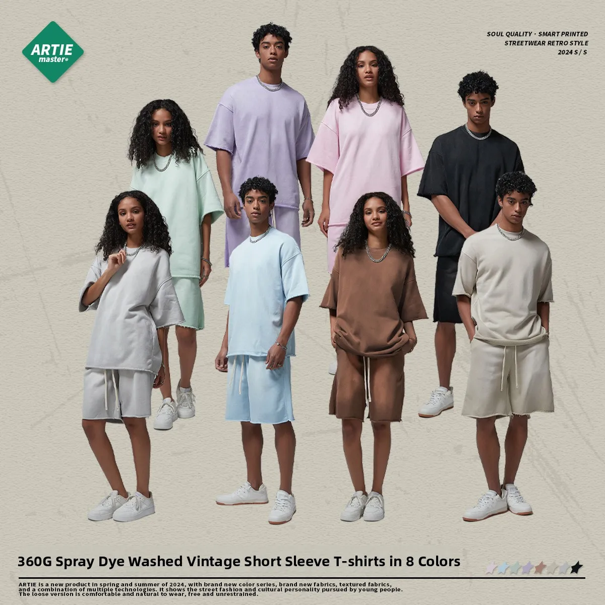 

Мужская летняя футболка Artie Master с эффектом спрей-окрашивания, легкая, дышащая, в винтажном стиле, модная, с возможностью индивидуального дизайна (DIY)