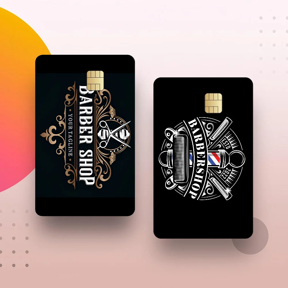 Barber Shop Anmie Sticker Film Skin Cover For Credit Card Debit Bank Card Front