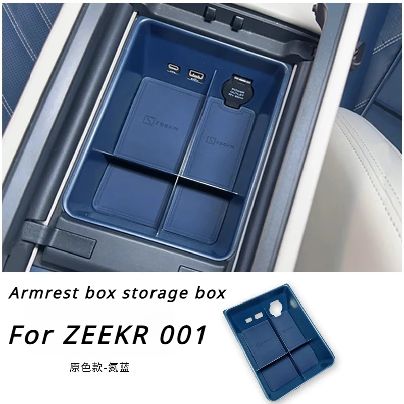 Car Armrest Storage Box for ZEEKR 001 Center Console Storage Box Organizer Tray Organizer Stowing Auto Interior Accessories