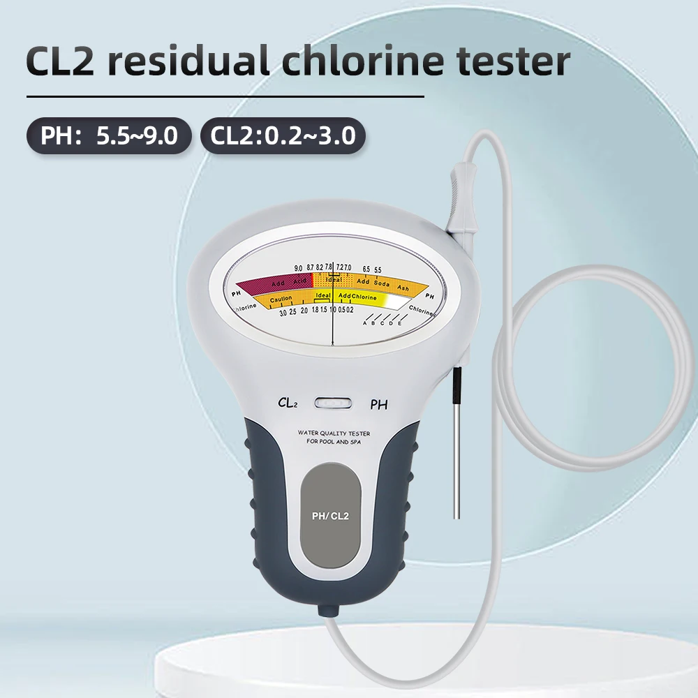 CL2残留塩素テスター,ポータブル2 in 1 PH塩素メーター,プール水族館の水質検査装置,PC-102