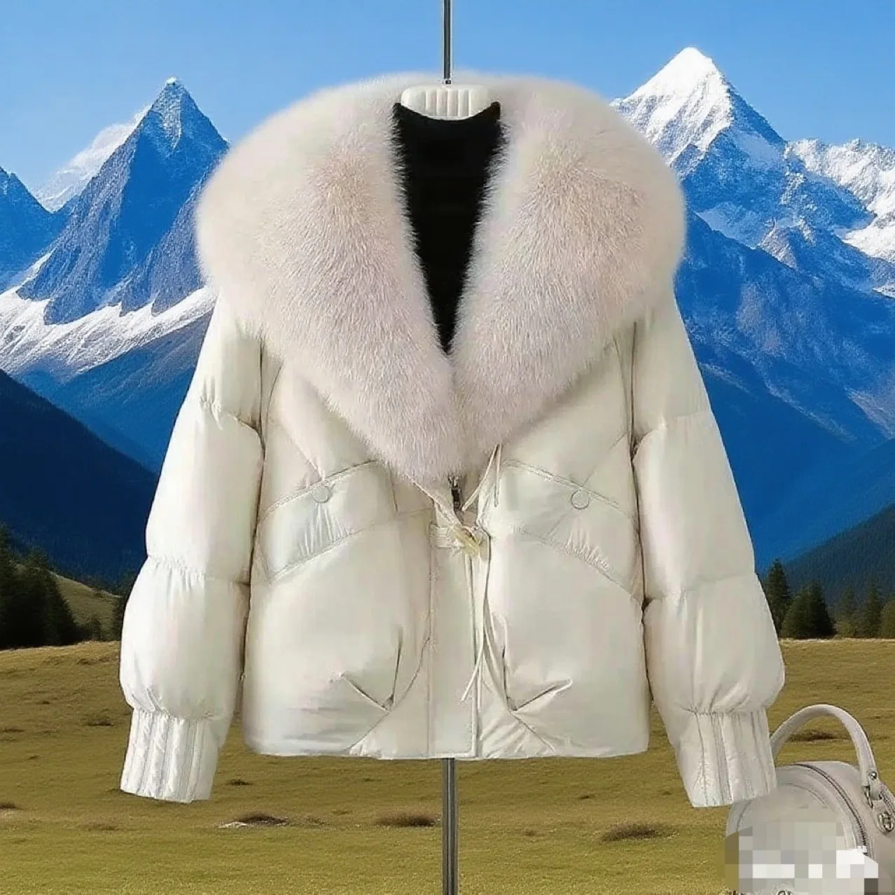 موضة جديدة للنساء بياقة من الفرو عادية عصرية أنيقة بسيطة أساسية فضفاضة مبطنة معاطف نسائية 2025 ملابس شتوية سترات علوية