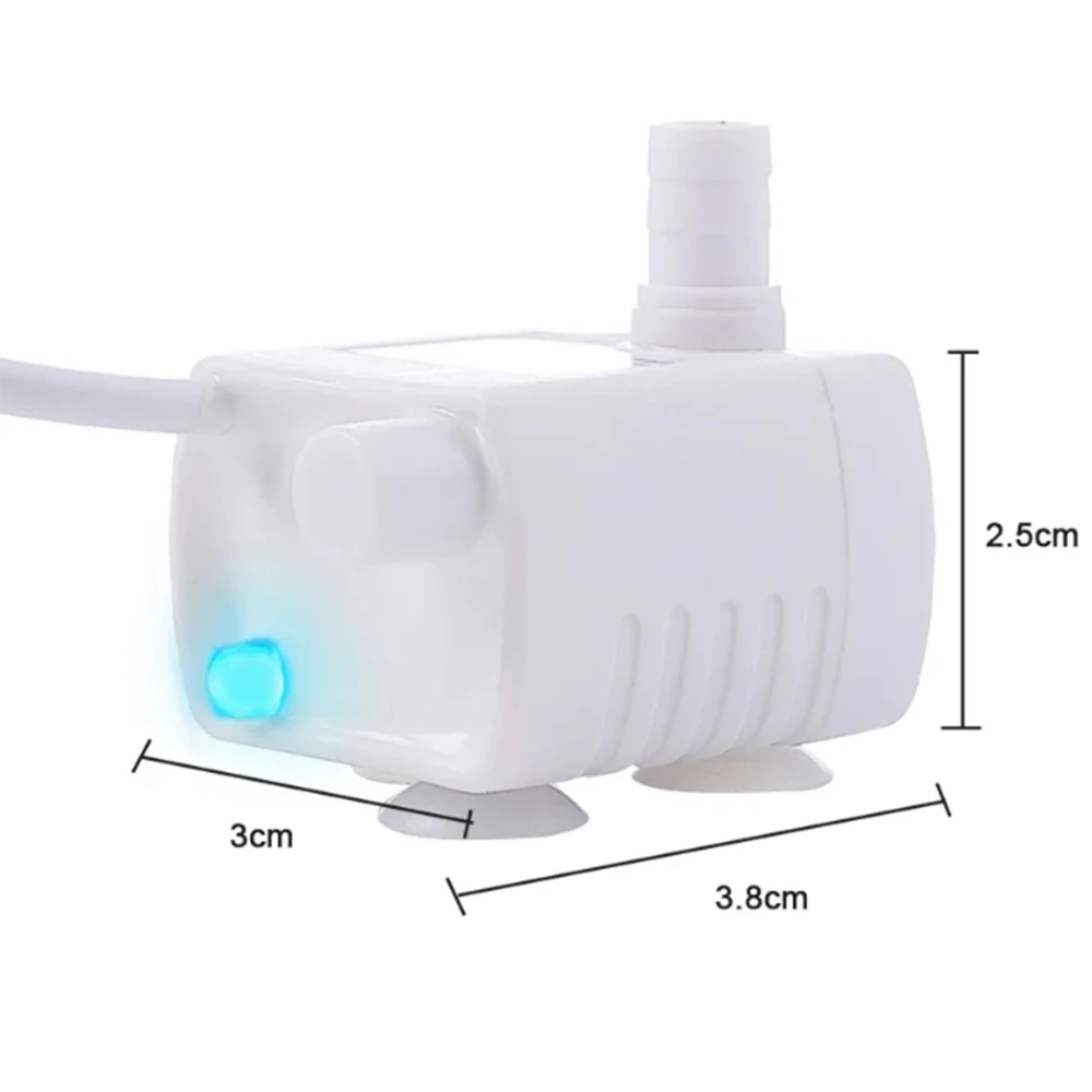 USB Wasserpumpe LED Licht Haustier Katze Wasser Brunnen Motor Ersatz für Katze Blumen Trinknapf Spender Haustier Zubehör – Detail 19