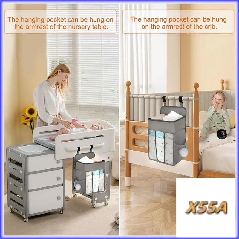 XX-منظم حفاضات طاولة تغيير الحضانة - مكدس حفاضات معلق للأطفال لأسرة اللعب ساحة لعب الأطفال
