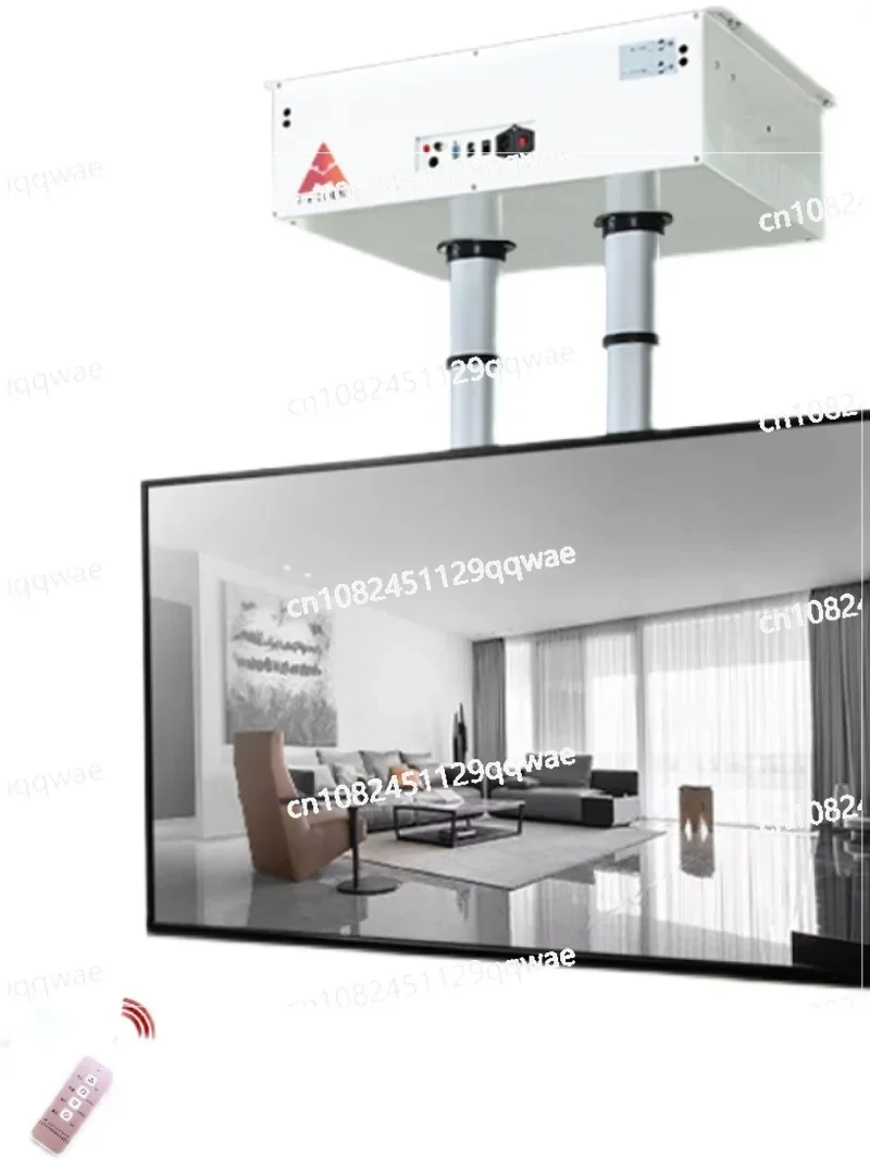 Tongmeng Double Rod TV Projector Lifting Hanger Remote Control Telescopic Lifting Bracket Large Load-bearing 75 100 Inches