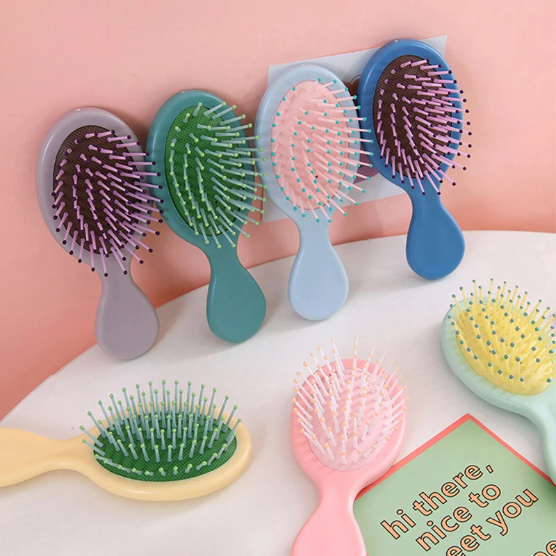 1 Pcs Mini Soft Bristles For Women Baby Girls Kids Wet Hair Brush Hair Combs Small Pocket Travel Hair Brush Hair Combs