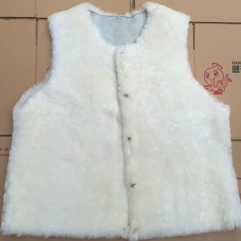 Gilet di lana pelliccia di agnello moda in vera pelle cappotto di pelliccia caldo medio e vecchio di età in pelle di pecora interna un gilet