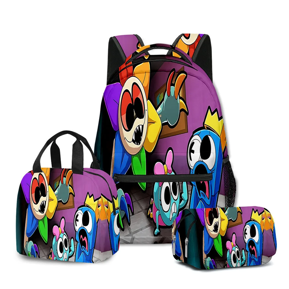 New Backpack 3D Dandy's World Backpack Kawaii Cartoon Game Character Printed Schoolbag Pencil Case Satchel