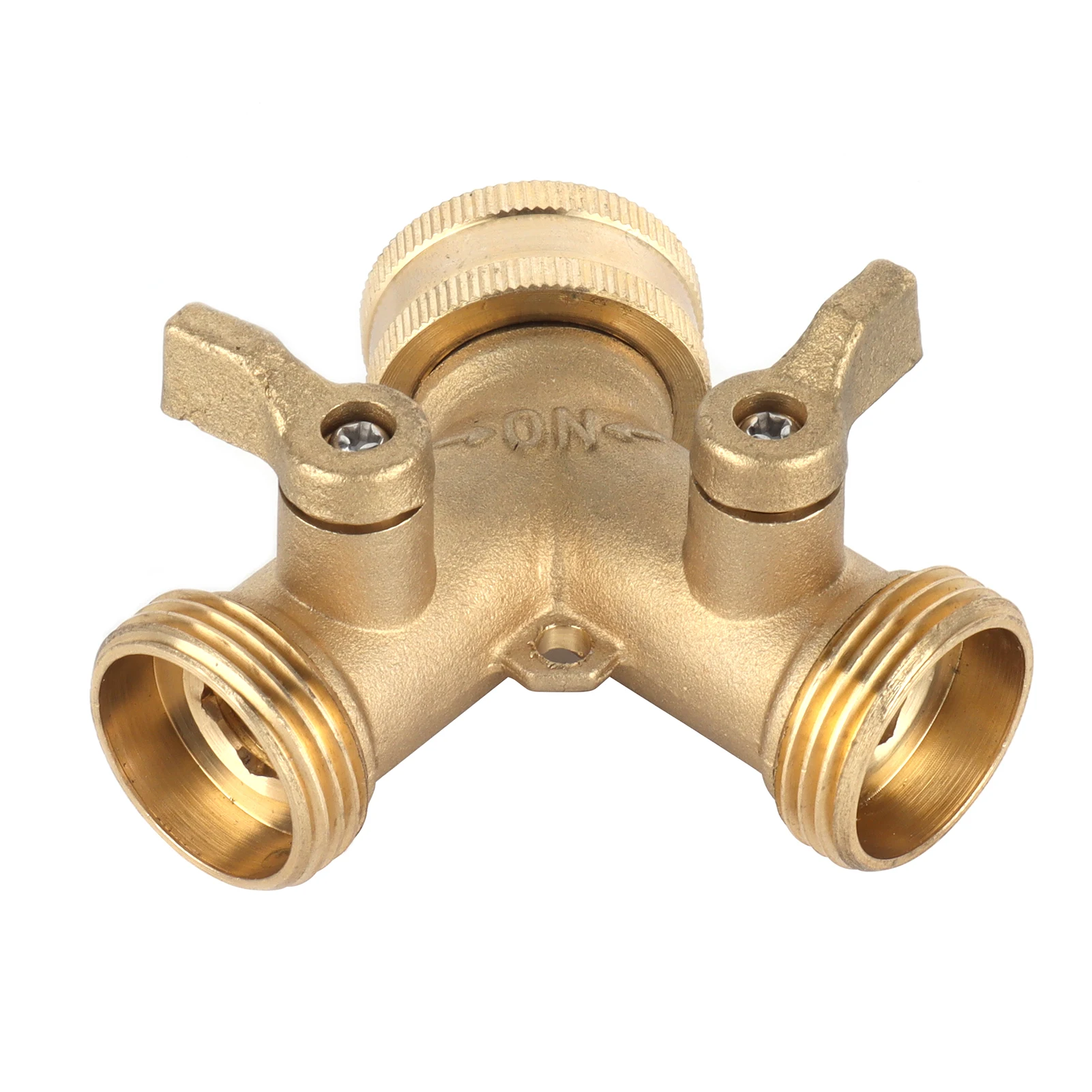 Hose Splitter Brass Leakproof G3/4 Y Shape 2 Way Hose Splitter with Water Faucet Ball Valve for Garden Greenhouse Irrigation
