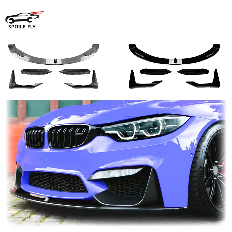 2013 To 2018 For BMW M3 M4 F80 F81 F82 F83 Car Front Bumper Lip Spoiler Splitter Bumper Canard Lip Splitter Body Kit By ABS 