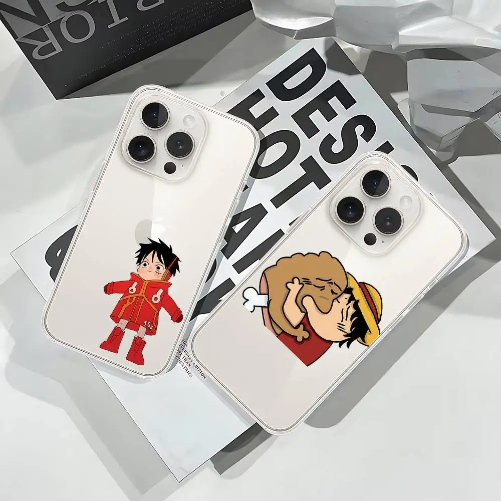 Cute L-Luffsy Phone Case For IPhone 17 16 15 14 Plus 13 12 11 Pro Max Phone Back Cover Transparent Shockproof Cover #2