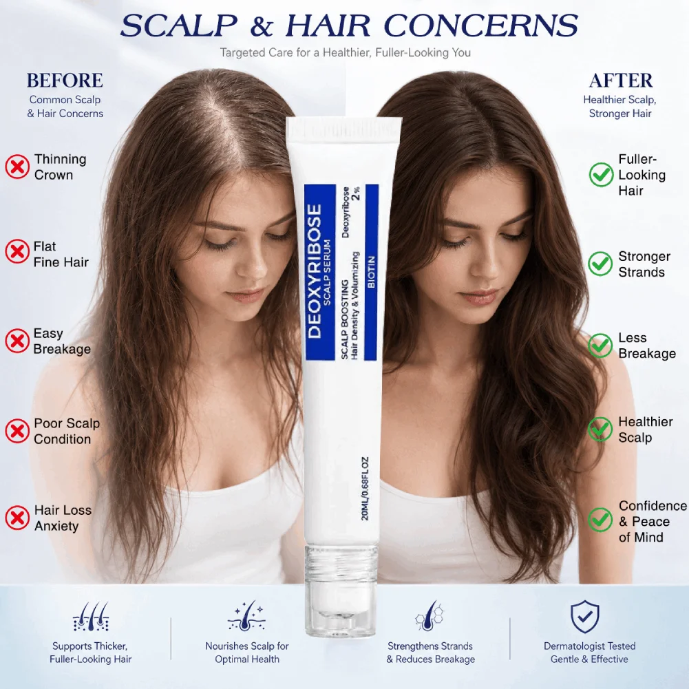 Roller Applicator Scalp Boosting Serum Quick Absorb Non-greasy Leave-In Hair Growth Essence Strong Roots Density Repair Care